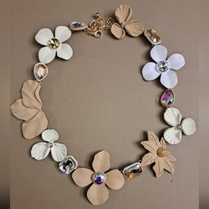 Flower Necklace with crystals